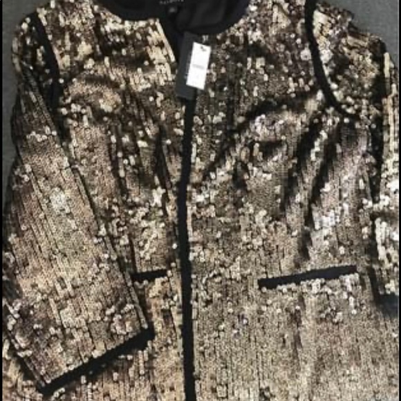๐๐๐ BNWT TALBOTS BRONZE SEQUIN BLAZER / JACKET SIZE 14 ๐๐๐ - Picture 2 of 8